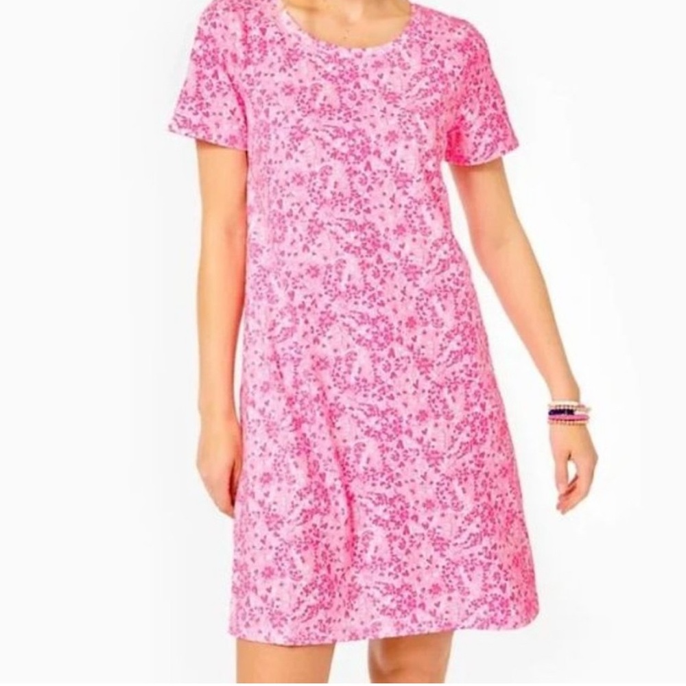 Lilly Pulitzer Cody T-Shirt Dress Pink Shandy Invest A Gator